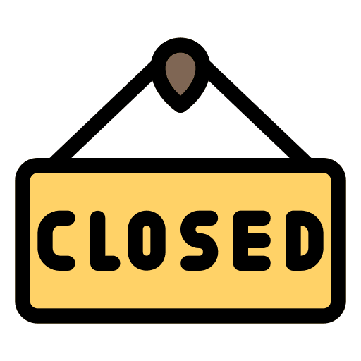 Signboard board shop closed icon