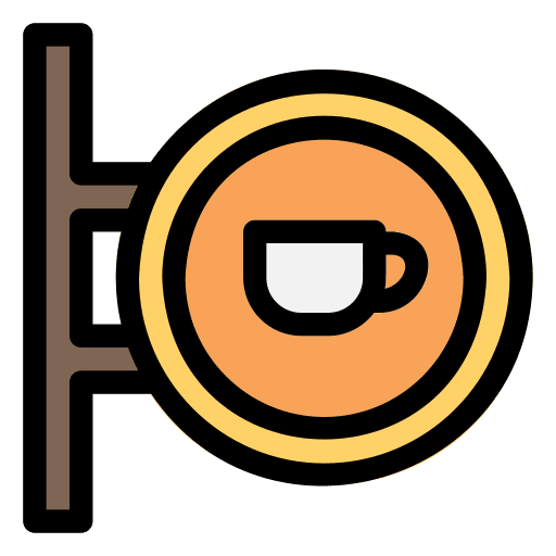 Signboard drink cafe signaling icon