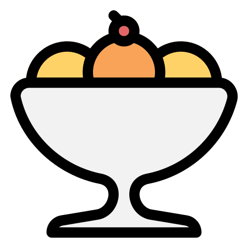 Ice cream sweet scoops dessert icon