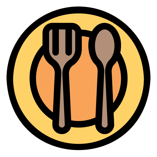 Spoon food and restaurant fork dish icon