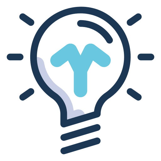 Idea marketing light bulb technology icon