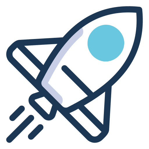 Rocket transport launch spaceship icon
