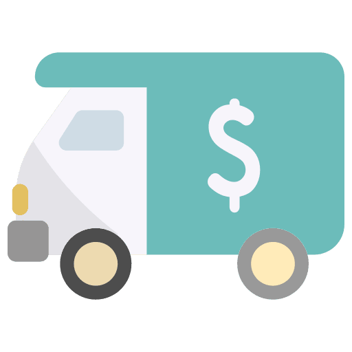 Armored truck safety automobile transportation icon