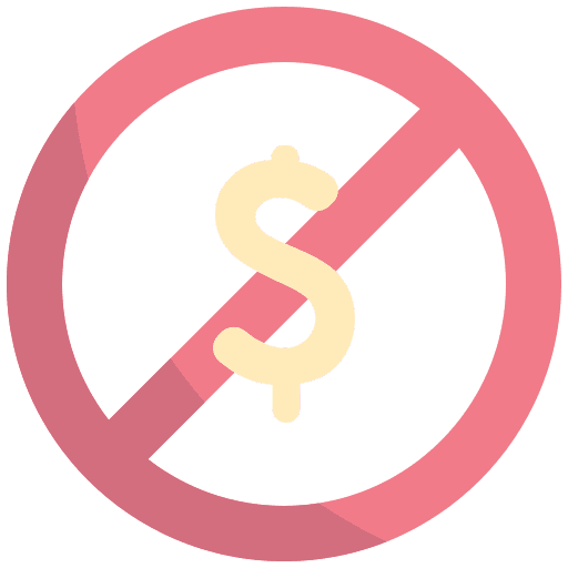 Banned no money business and finance cancel icon