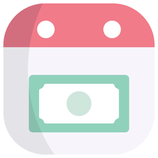 Money event calendar time and date icon Money event calendar time and date icon