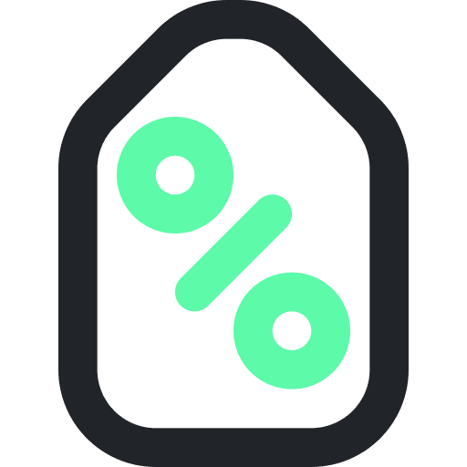 Percentage sales commerce and shopping promotion icon