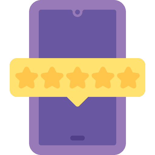 Smartphone customer satisfaction review marketing icon