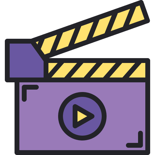 Clapperboard video cinema clapper icon