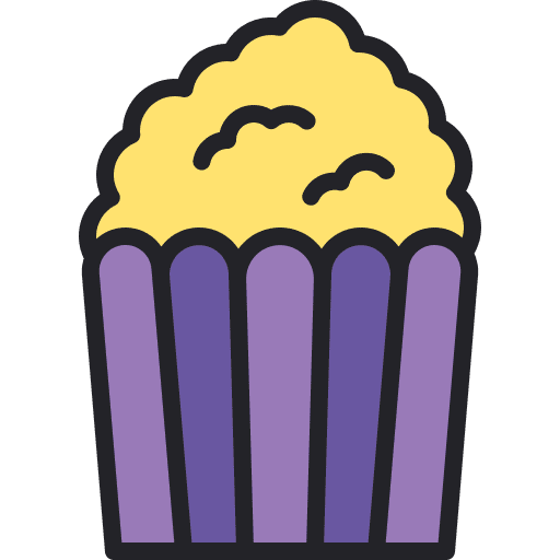 Popcorn fast food snack food and restaurant icon Popcorn fast food snack food and restaurant icon