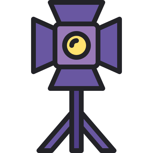 Studio lighting tripod electronics spotlight icon Studio lighting tripod electronics spotlight icon