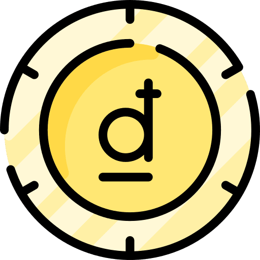 Dong cash coin currency icon