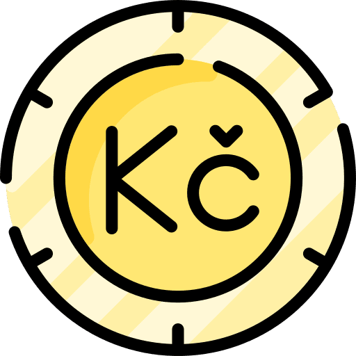 Czech koruna finance business coin icon