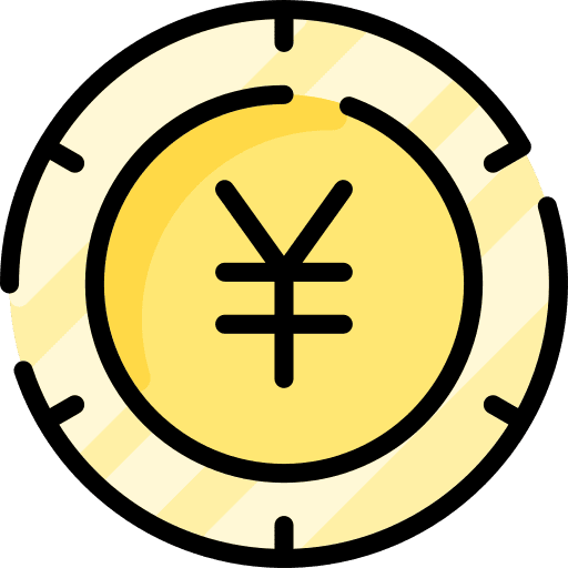 Yen money currency coin icon