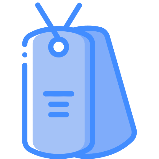 Dog tag security identification army icon
