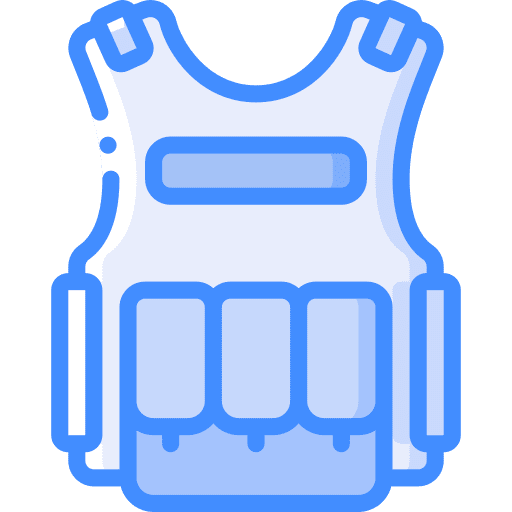 Vest protection clothing security icon