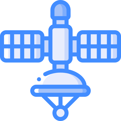 Satellite technology spacecraft connection icon