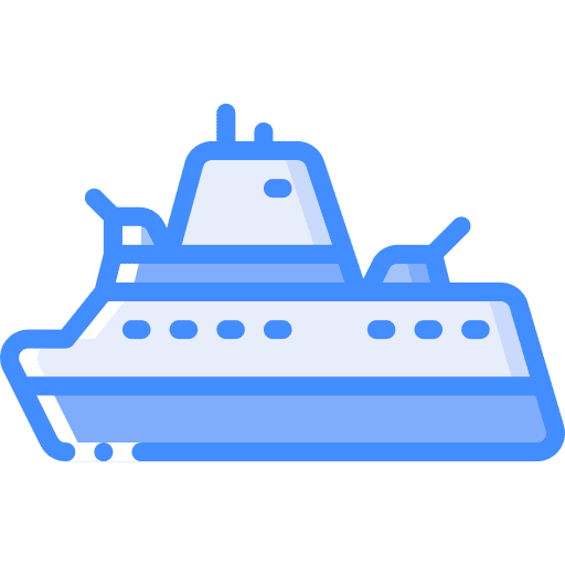 Ship army boat sea icon