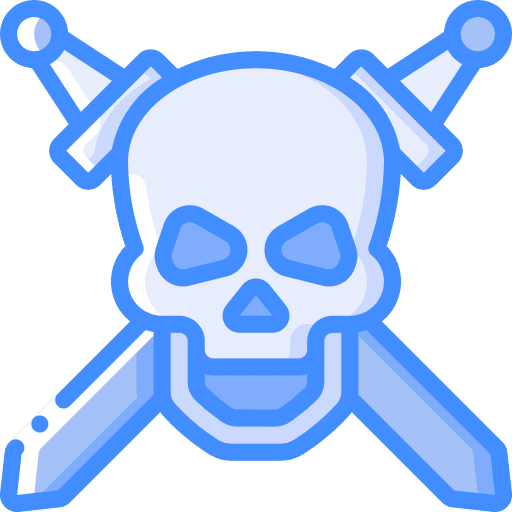 Skull fight army security icon