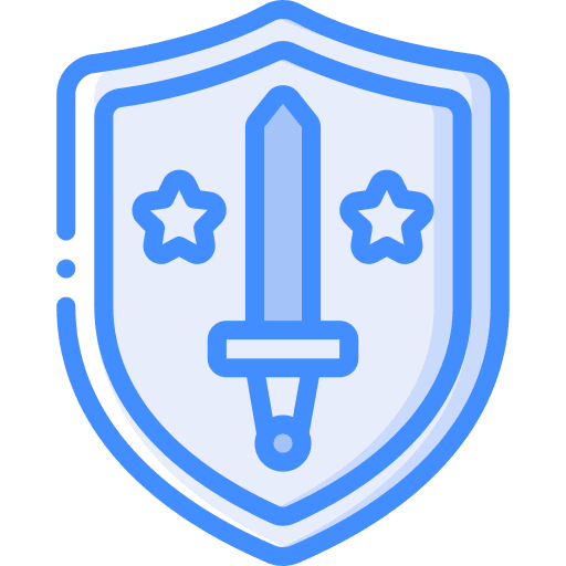 Shield security sword fight icon