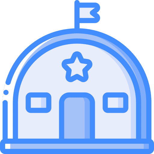 Warehouse shelter military bunker icon