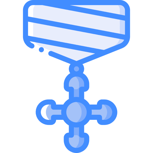 Medal champion cross award icon