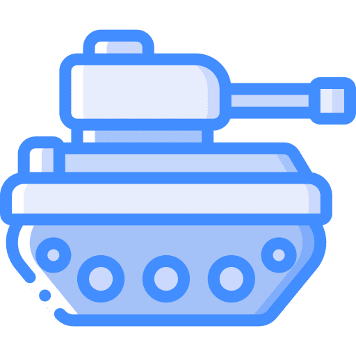 Tank war fight security icon