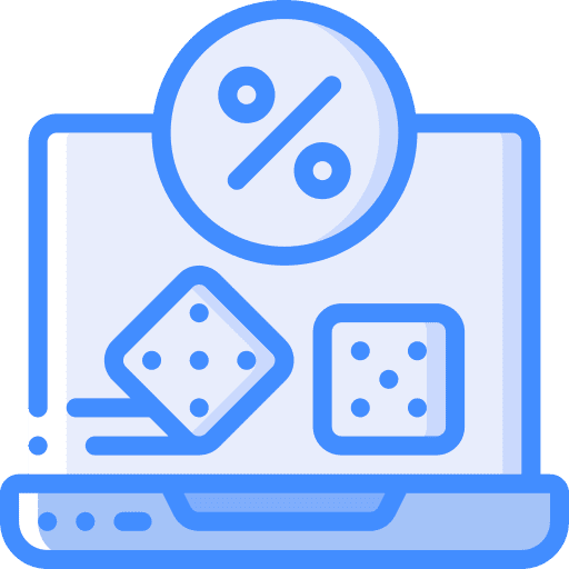 Laptop probability playing percentage icon