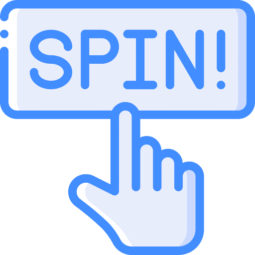 Spin button gambling hand icon