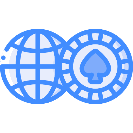 Poker chip world grid internet game icon