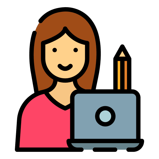 Designer laptop user job icon Designer laptop user job icon