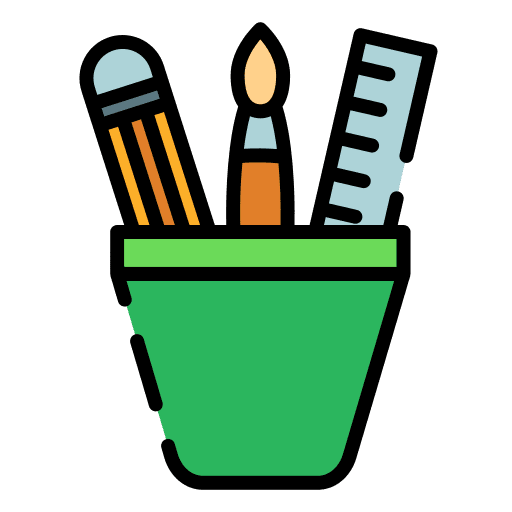 Stationery pencil paint school material icon Stationery pencil paint school material icon