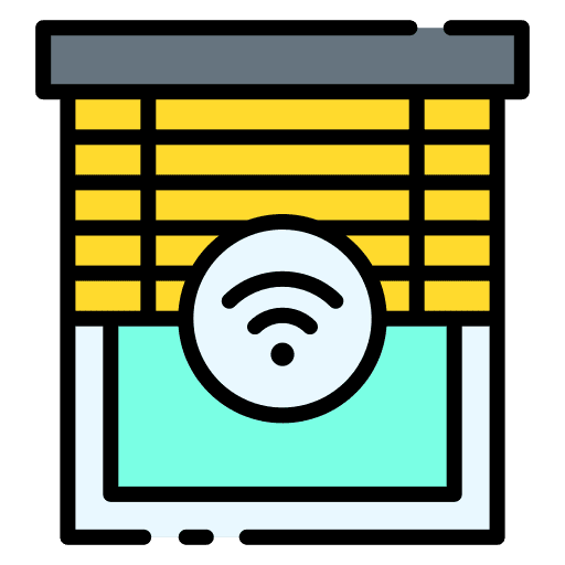 Smart blind technology smart home domotics icon