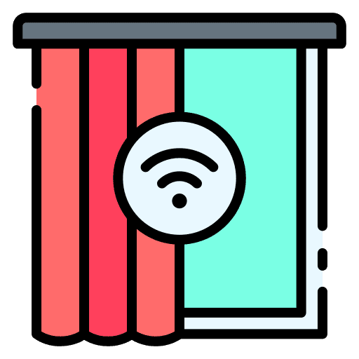 Smart curtain window electronics home automation icon