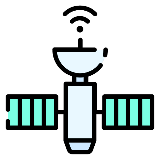 Satellite communications technology wireless connectivity icon Satellite communications technology wireless connectivity icon