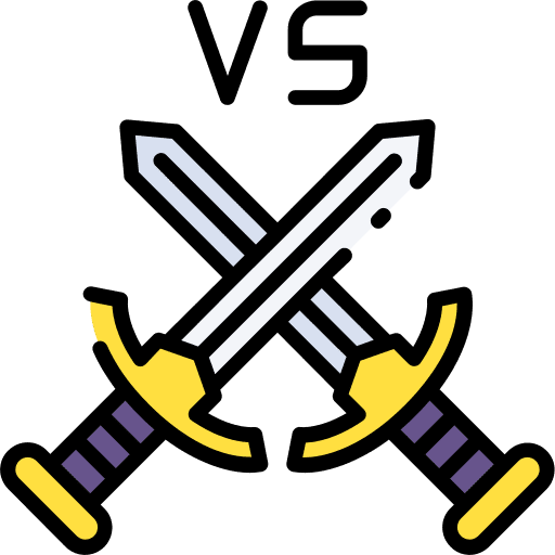 Player versus player war battle swords icon