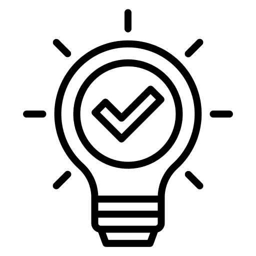 Idea idea check seo and web icon