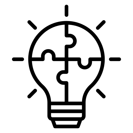 Solution combination light bulb invention icon