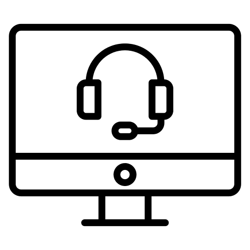 Online support headset communications online support icon Online support headset communications online support icon