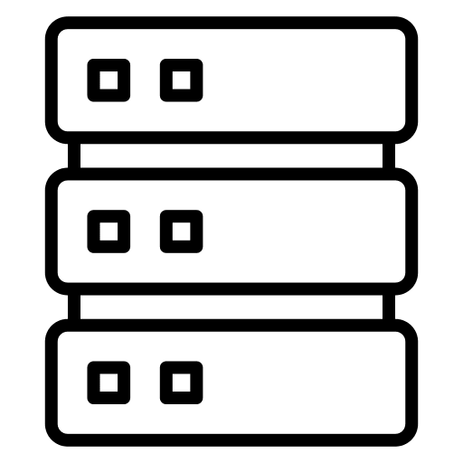 Server multimedia database technology icon Server multimedia database technology icon