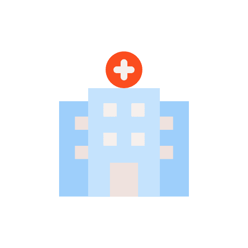Hospital clinic hospitalization urban icon