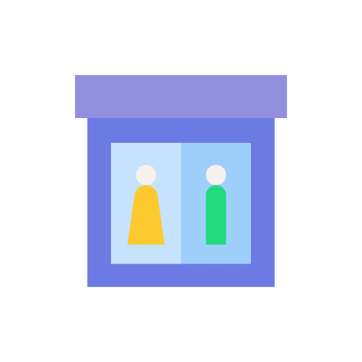 Restroom wc architecture and city clean icon Restroom wc architecture and city clean icon