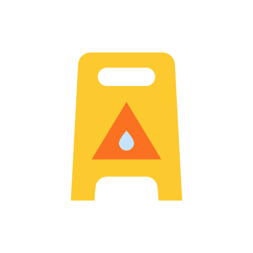 Wet floor warning clean signaling icon
