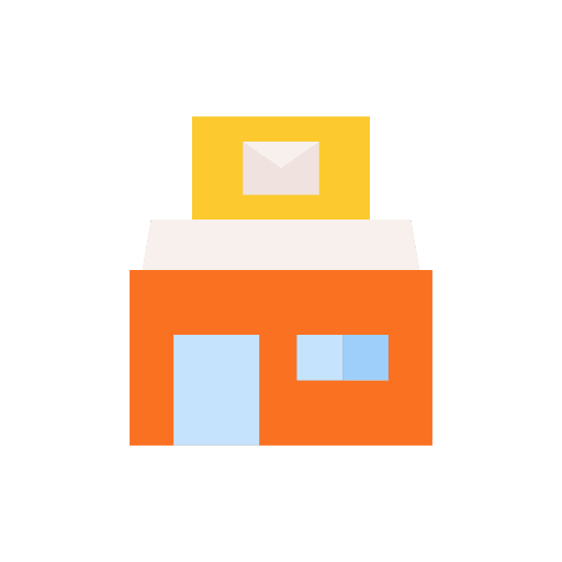 Post office buildings mailbox package icon Post office buildings mailbox package icon