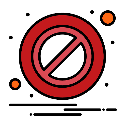 Block signs forbidden signaling icon