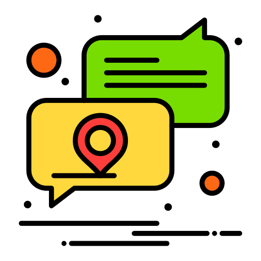 Chat communications gps conversation icon