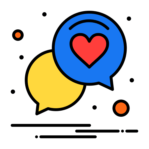 Chatting love and romance chatting like icon