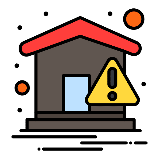 Home dangerous alert home icon