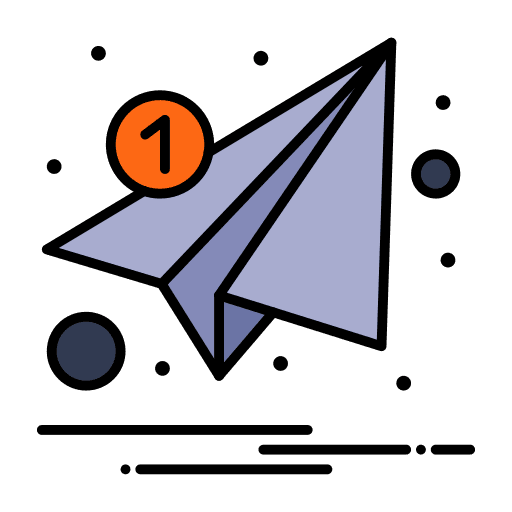 Paper plane message email origami icon