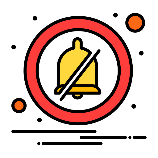 Silent bell alert signaling icon
