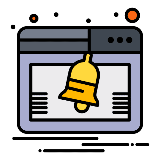 Alert website seo and web notification icon